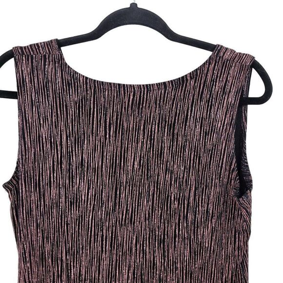 Vintage 80's Cardigan Top 2 Piece Set Formal Metallic Pink Striping Black PL‎ - Picture 9 of 17